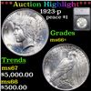 ***Auction Highlight*** 1923-p Peace Dollar $1 Graded ms66+ By SEGS (fc)