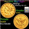 ***Auction Highlight*** 1855-p Gold Liberty Quarter Eagle $2 1/2 Graded ms63 By SEGS (fc)