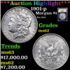 Image 1 : ***Auction Highlight*** 1901-p Morgan Dollar $1 Graded Select Unc By USCG (fc)