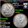 Image 1 : ***Auction Highlight*** 1893-p Morgan Dollar $1 Graded Select Unc By USCG (fc)