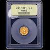 Image 4 : ***Auction Highlight*** 1854 Ty 2 Gold Dollar $1 Graded Select Unc By USCG (fc)