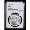 Image 2 : NGC 1883-o Morgan Dollar $1 Graded ms63 By NGC