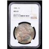 Image 2 : NGC 1886-p Morgan Dollar $1 Graded ms63 By NGC