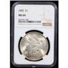 Image 2 : NGC 1885-p Morgan Dollar $1 Graded ms64 By NGC