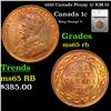 1916 Canada Penny 1c KM-21 Graded ms65 rb By SEGS
