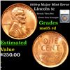 Image 1 : 1939-p Lincoln Cent Major Mint Error 1c Graded ms65 rd By SEGS