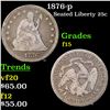 1876-p Seated Liberty Quarter 25c Grades f+