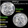 Image 1 : 1942-p Walking Liberty Half Dollar 50c Grades Select+ Unc
