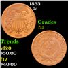 Image 1 : 1865 Two Cent Piece 2c Grades f+