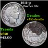 1911-p Barber Dime 10c Grades VF Details