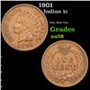 1901 Indian Cent 1c Grades Choice AU/BU Slider