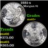 Image 1 : 1881-s Morgan Dollar $1 Grades GEM+ Unc