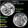 Image 1 : 1943-p Mercury Dime 10c Grades GEM+ Unc