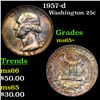 Image 1 : 1957-d Washington Quarter 25c Grades GEM+ Unc