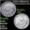 Image 1 : 1923-s Monroe Old Commem Half Dollar 50c Grades vf++