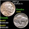 Image 1 : 1917-p Buffalo Nickel 5c Grades Select Unc