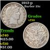 Image 1 : 1912-p Barber Quarter 25c Grades vf++