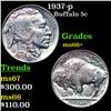 Image 1 : 1937-p Buffalo Nickel 5c Grades GEM++ Unc