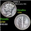 Image 1 : 1931-s Mercury Dime 10c Grades vf++