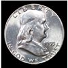Image 2 : 1955-p Franklin Half Dollar 50c Grades Choice Unc