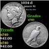 1934-d Peace Dollar $1 Grades xf