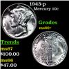 1943-p Mercury Dime 10c Grades GEM++ Unc