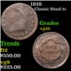 Image 1 : 1810 Classic Head Large Cent 1c Grades vg+