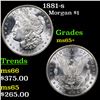 Image 1 : 1881-s Morgan Dollar $1 Grades GEM+ Unc