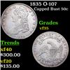 1835 Capped Bust Half Dollar O-107 50c Grades vf++