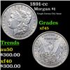 1891-cc Morgan Dollar $1 Grades xf+