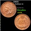 Image 1 : 1905 Indian Cent 1c Grades Choice AU/BU Slider