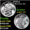 Image 1 : 1938-p Mercury Dime 10c Grades GEM++ FSB