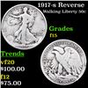 Image 1 : 1917-s Reverse Walking Liberty Half Dollar 50c Grades f+