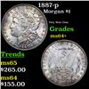 Image 1 : 1887-p Morgan Dollar $1 Grades Choice+ Unc