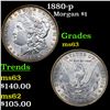 Image 1 : 1880-p Morgan Dollar $1 Grades Select Unc