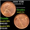 Image 1 : 1909 VDB Lincoln Cent 1c Grades GEM Unc BN