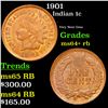 Image 1 : 1901 Indian Cent 1c Grades Choice+ Unc RB