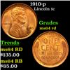 Image 1 : 1910-p Lincoln Cent 1c Grades Choice Unc RD