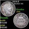 Image 1 : 1914-d Barber Dime 10c Grades xf+