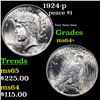 Image 1 : 1924-p Peace Dollar $1 Grades Choice+ Unc