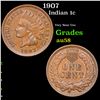 Image 1 : 1907 Indian Cent 1c Grades Choice AU/BU Slider