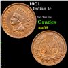 Image 1 : 1901 Indian Cent 1c Grades Choice AU/BU Slider