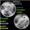 Image 1 : 1923-p Peace Dollar $1 Grades Choice+ Unc