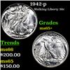 Image 1 : 1942-p Walking Liberty Half Dollar 50c Grades GEM+ Unc