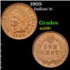 Image 1 : 1905 Indian Cent 1c Grades Choice AU/BU Slider+
