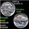Image 1 : 1937-p Buffalo Nickel 5c Grades GEM++ Unc