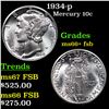 Image 1 : 1934-p Mercury Dime 10c Grades GEM++ FSB