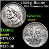Image 1 : 1935-p Boone Old Commem Half Dollar 50c Grades GEM+ Unc