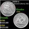 Image 1 : 1859-o Seated Half Dollar 50c Grades vf++