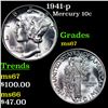 Image 1 : 1941-p Mercury Dime 10c Grades GEM++ Unc